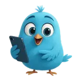 Mascote PomboNet apontando para a consulta de cobertura