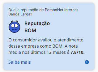 Selo Reclame Aqui PomboNet